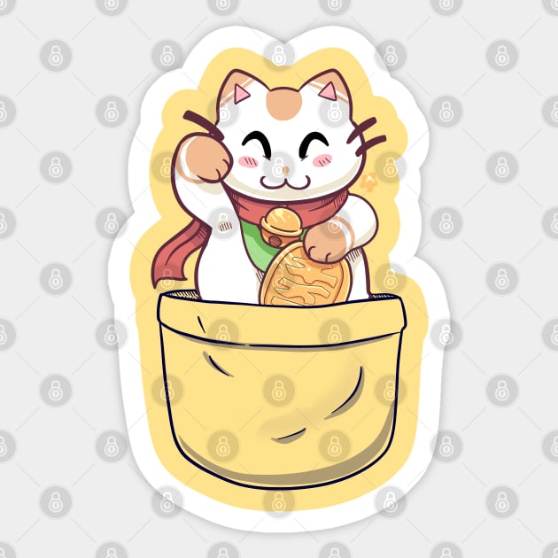 Pocket Lucky Cat Sticker by TechraPockets